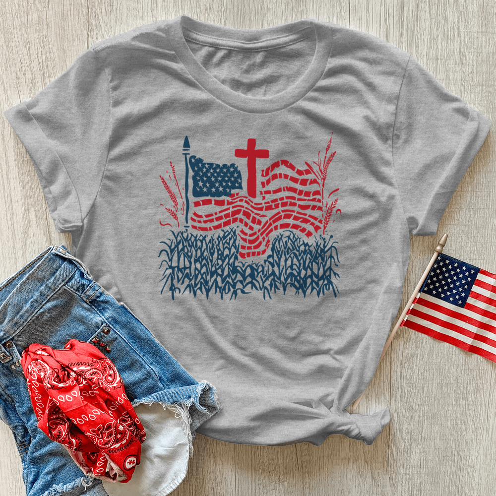 Cornfield Patriot Prayer Heathered Tee