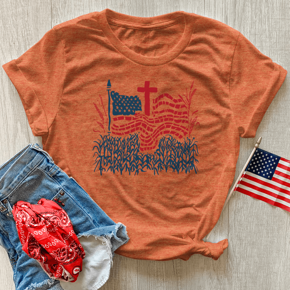 Cornfield Patriot Prayer Heathered Tee