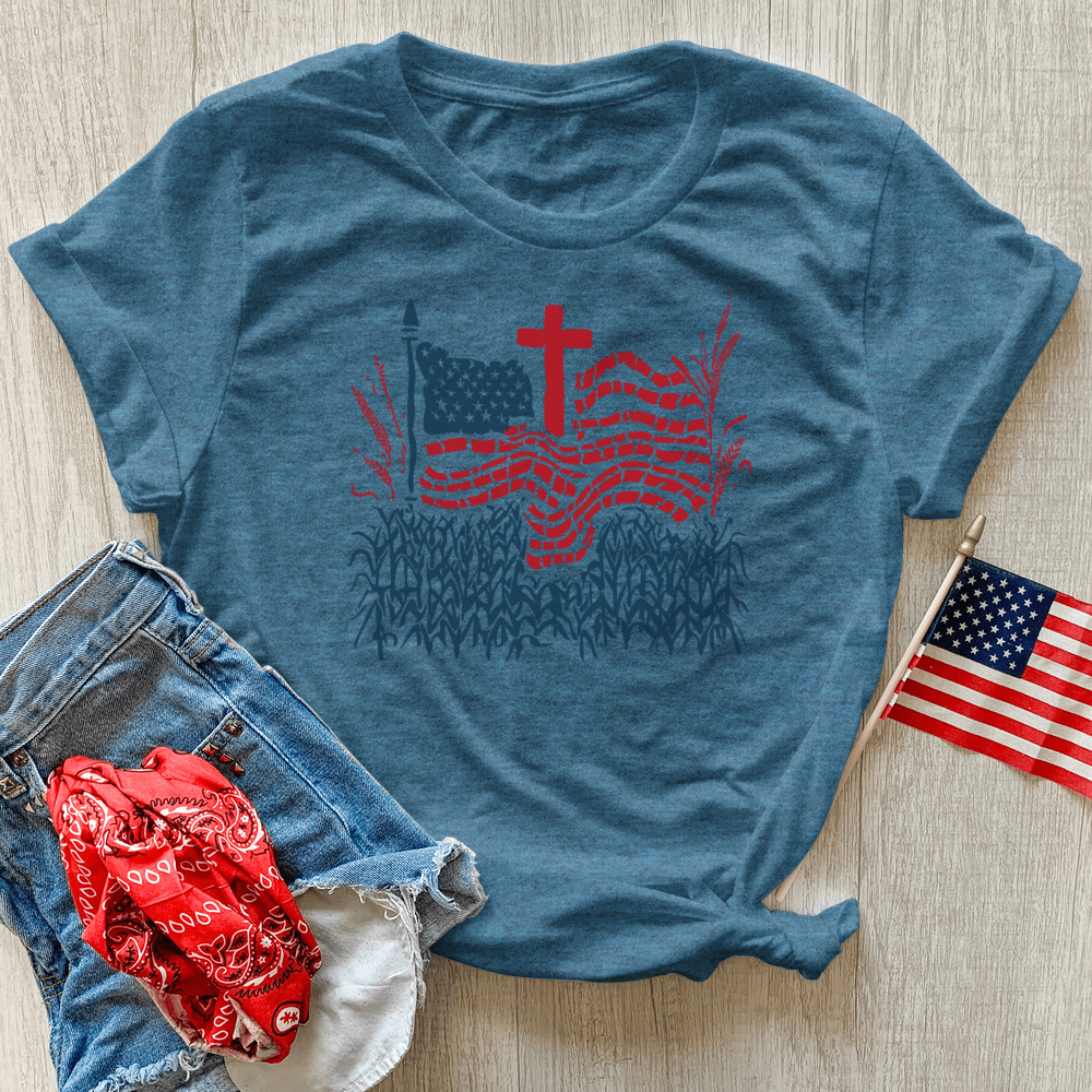 Cornfield Patriot Prayer Heathered Tee