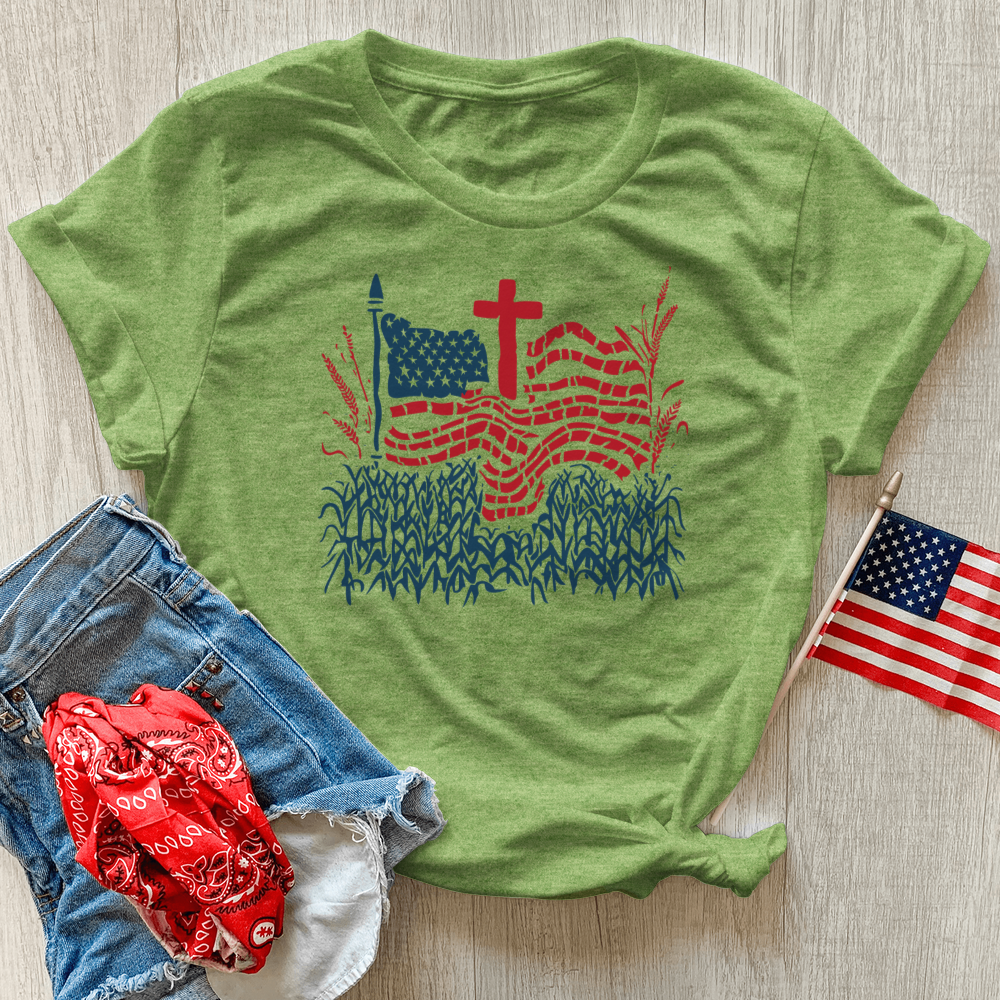 Cornfield Patriot Prayer Heathered Tee