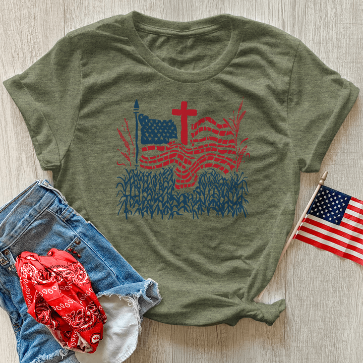 Cornfield Patriot Prayer Heathered Tee