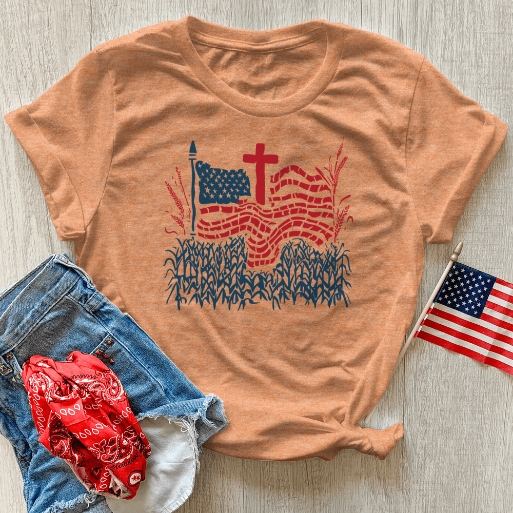 Cornfield Patriot Prayer Heathered Tee