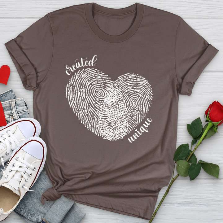 Created Unique Fingerprint Heart Softstyle Tee