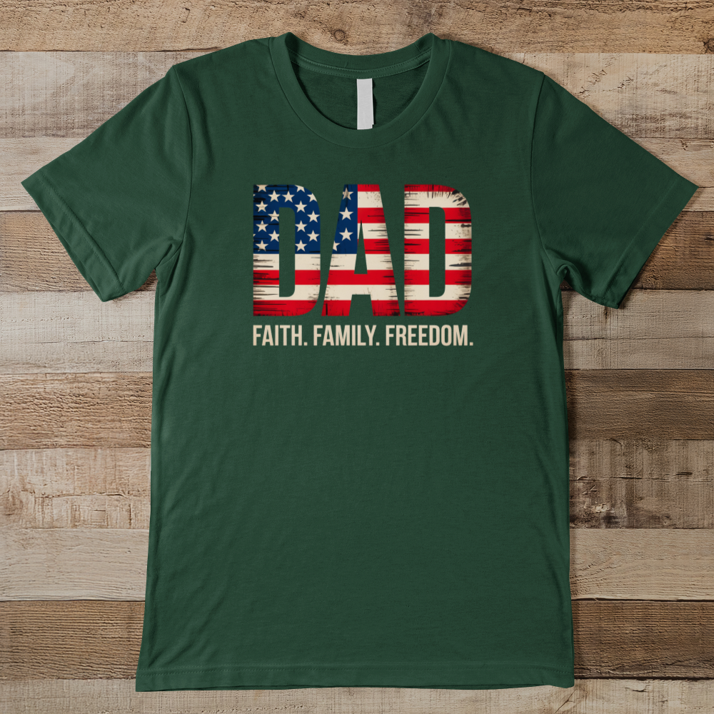 Dad Faith Family Freedom Men's Tee