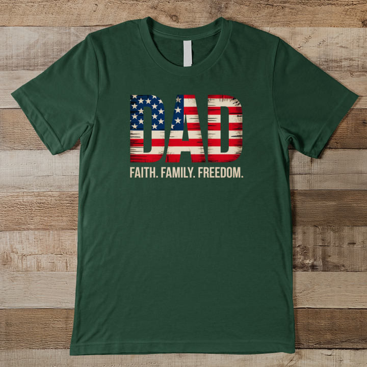 Dad Faith Family Freedom Men's Tee