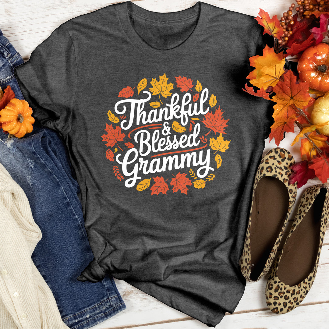 Thankful & Blessed Grammy Heathered Tee