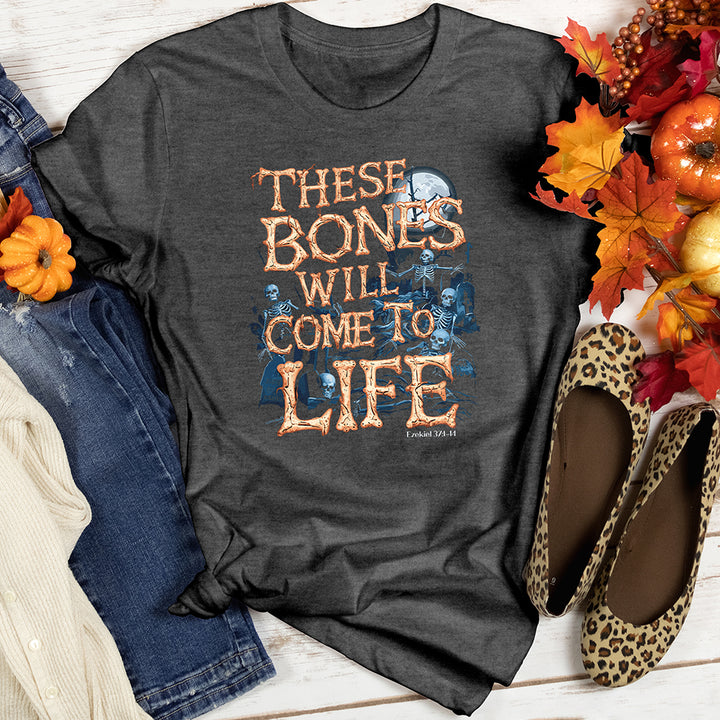 These Bones Will Come to Life Haunted Graveyard Heathered Tee