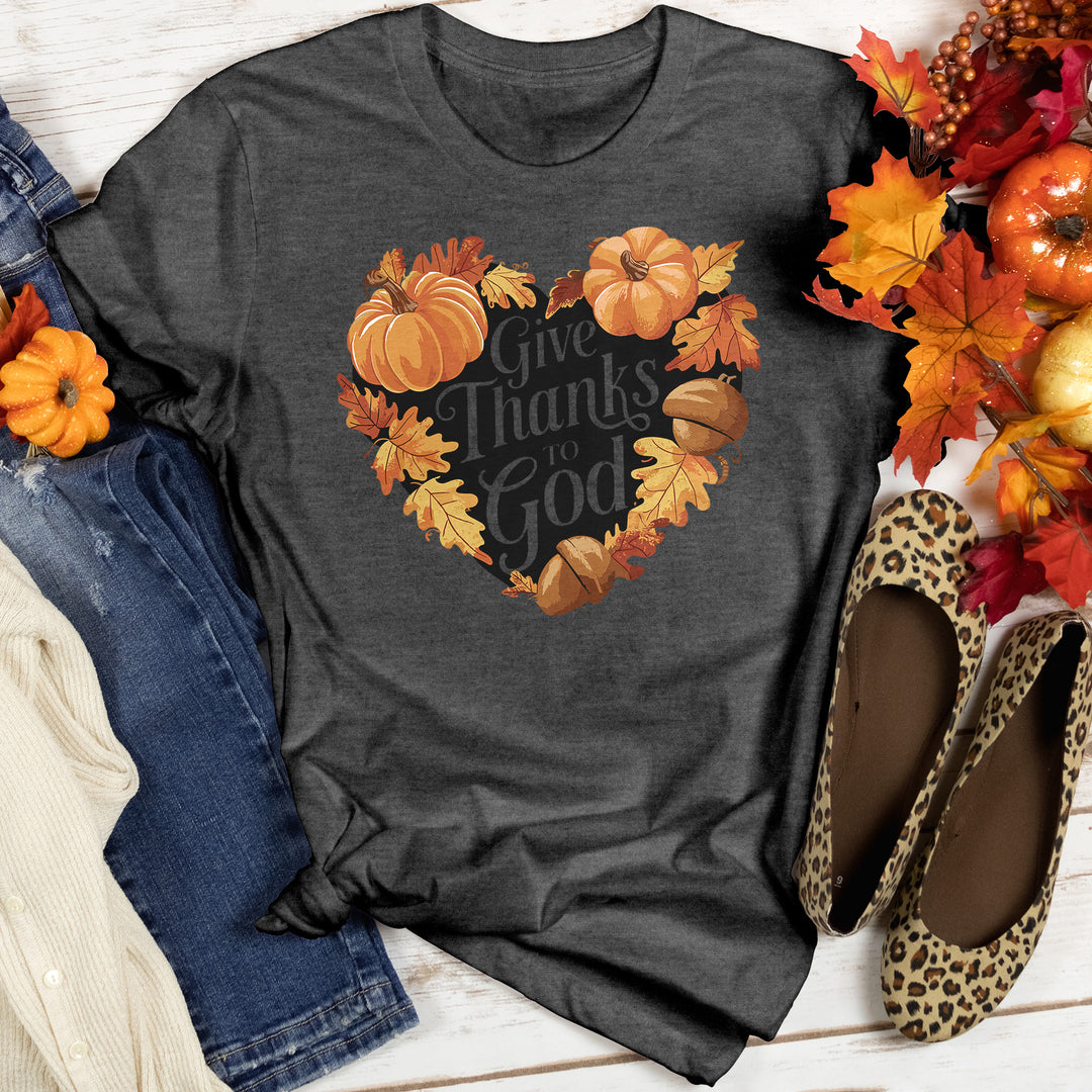 Give Thanks To God Heathered Tee