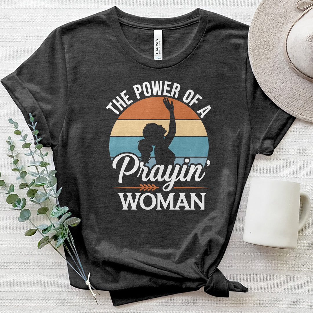 The Power Of A Prayin Woman Heathered Tee