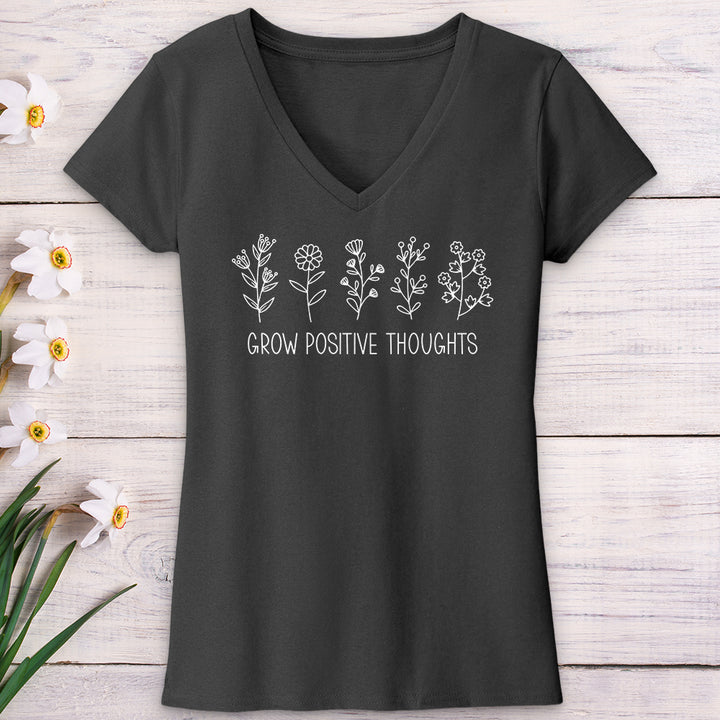 Grow Positive Thoughts V-Neck Tee