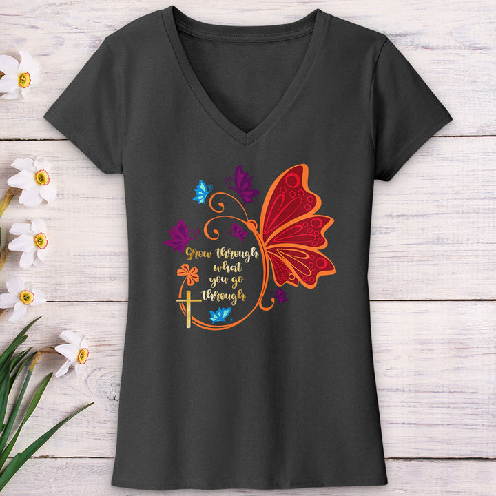 Grow Through What You Go Through V-Neck Tee