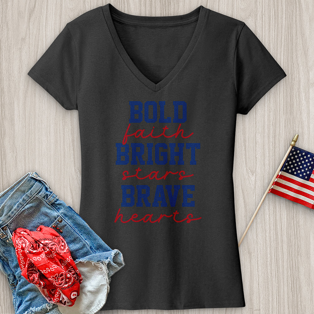 Bold Faith Bright Stars V-Neck Tee