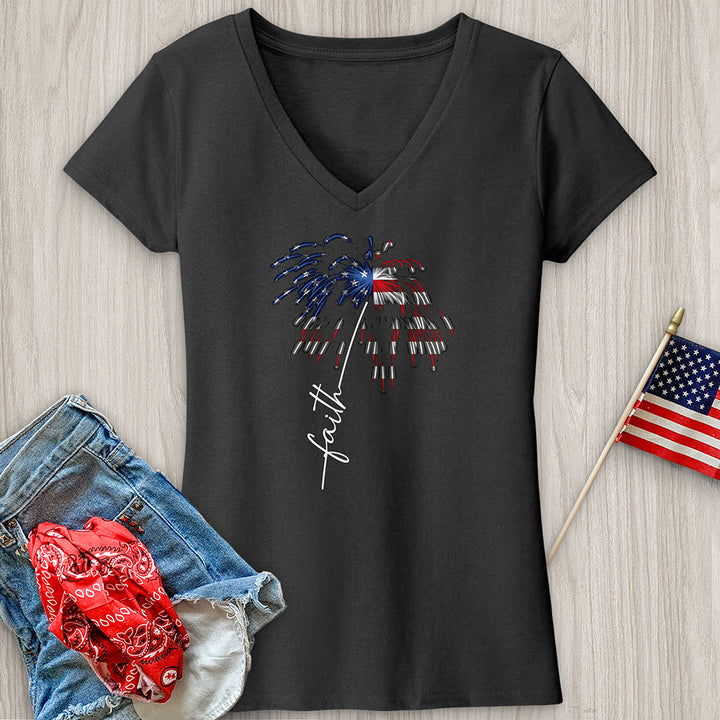 Firework Faith Flower V-Neck Tee