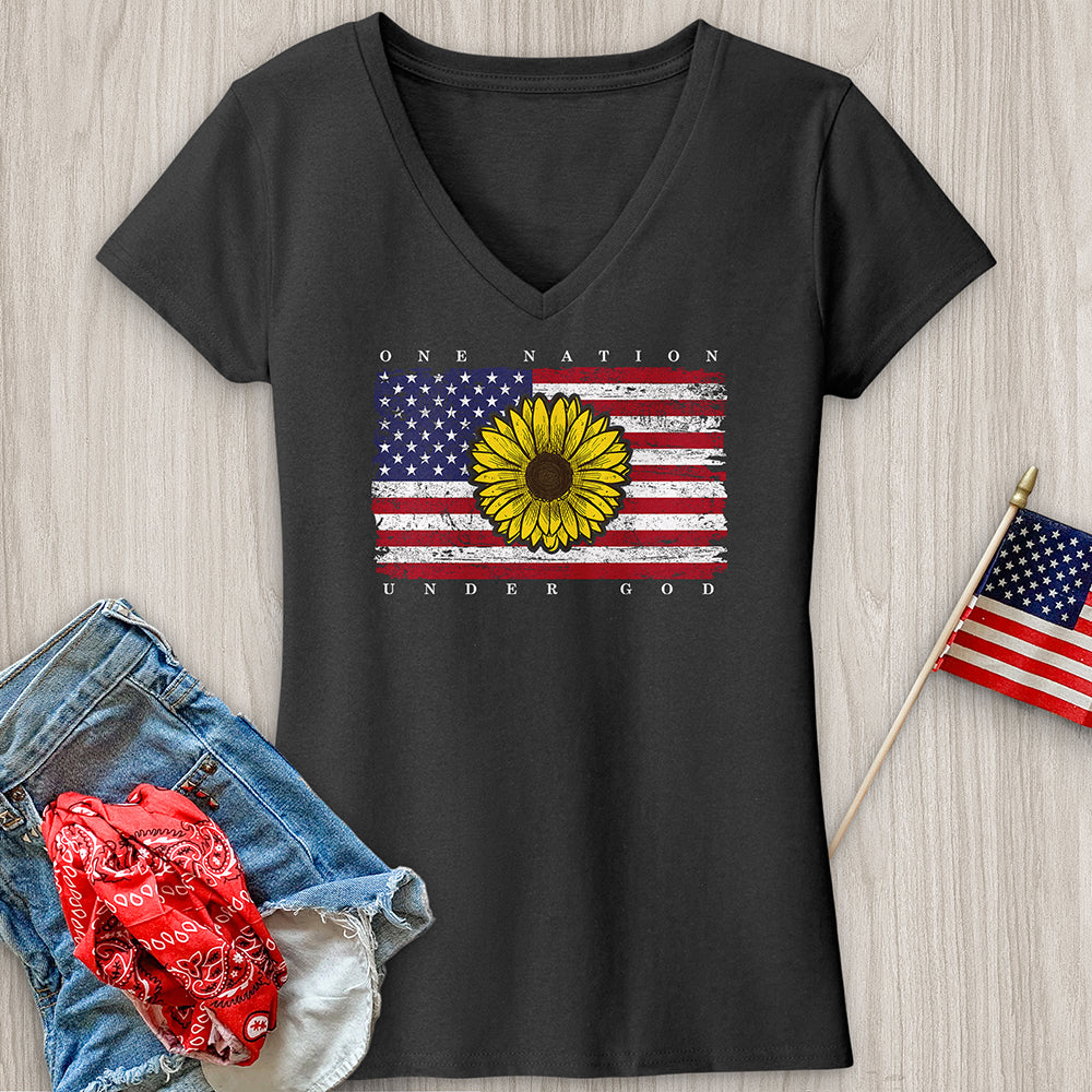 One Nation Flag V-Neck Tee