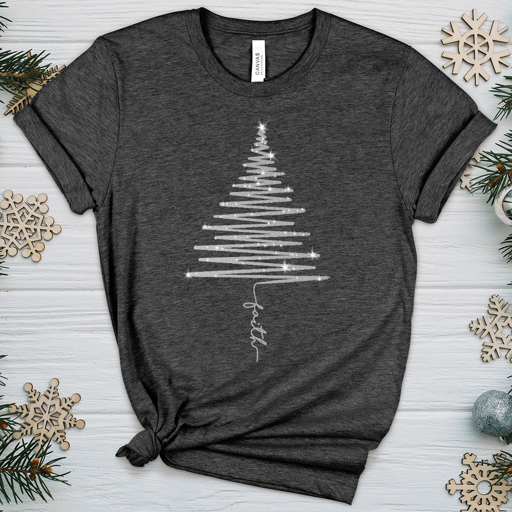 Gleaming Silver Faith Tree Heathered Tee