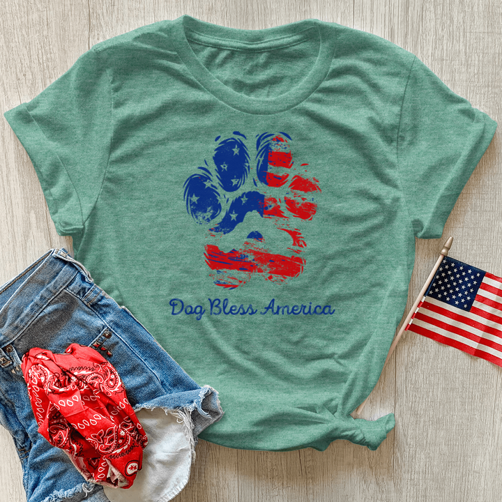 Dog Bless America Heathered Tee