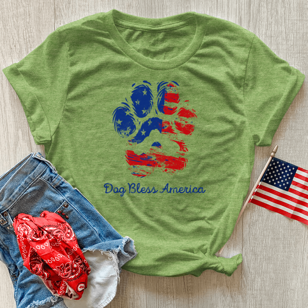 Dog Bless America Heathered Tee