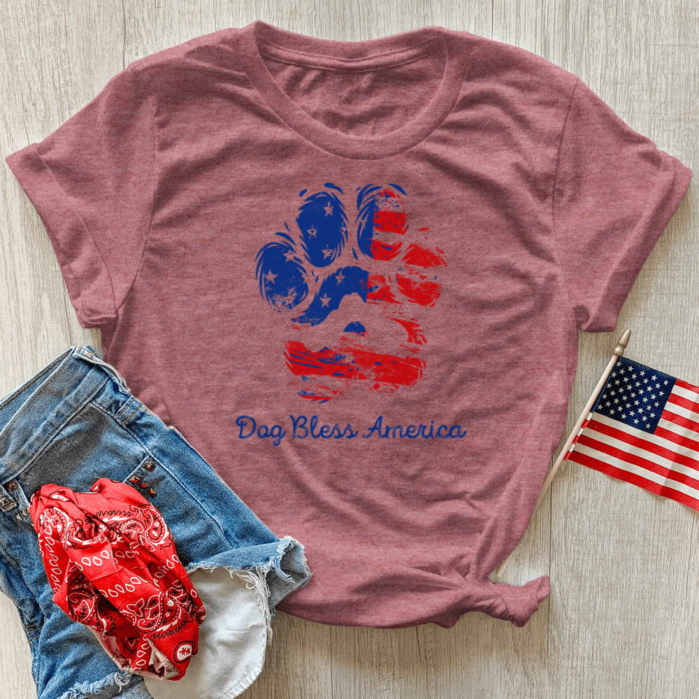 Dog Bless America Heathered Tee