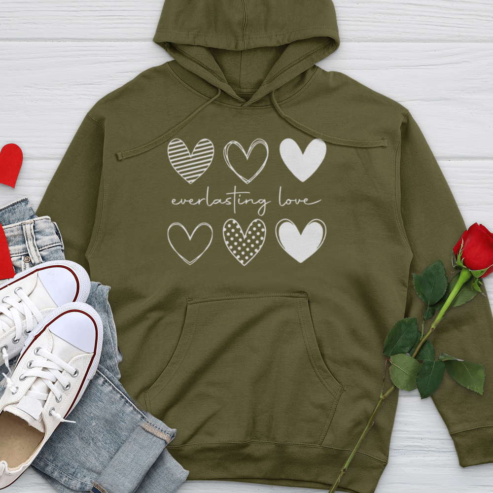 Everlasting Love Hearts Midweight Hooded Sweatshirt