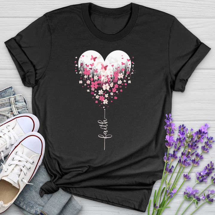 Faith Butterfly Heart Softstyle Tee