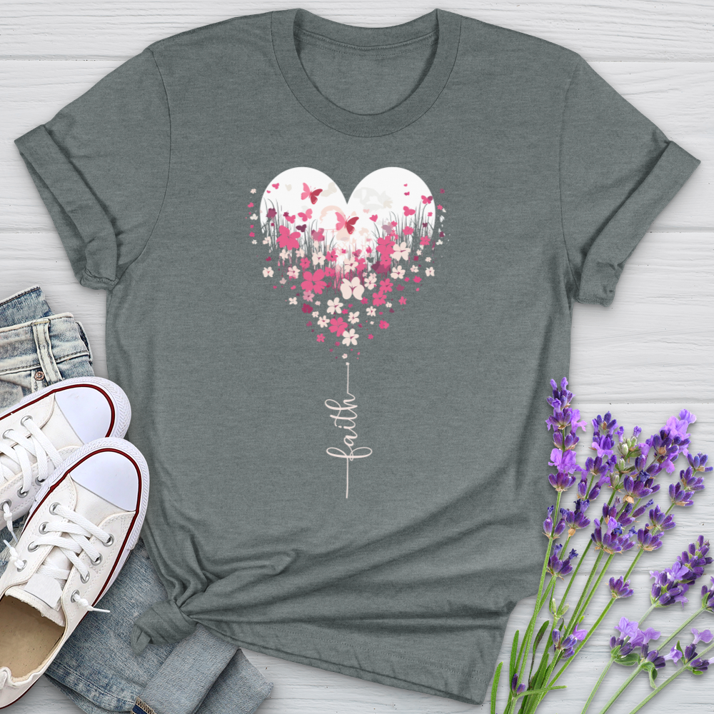 Faith Butterfly Heart Softstyle Tee