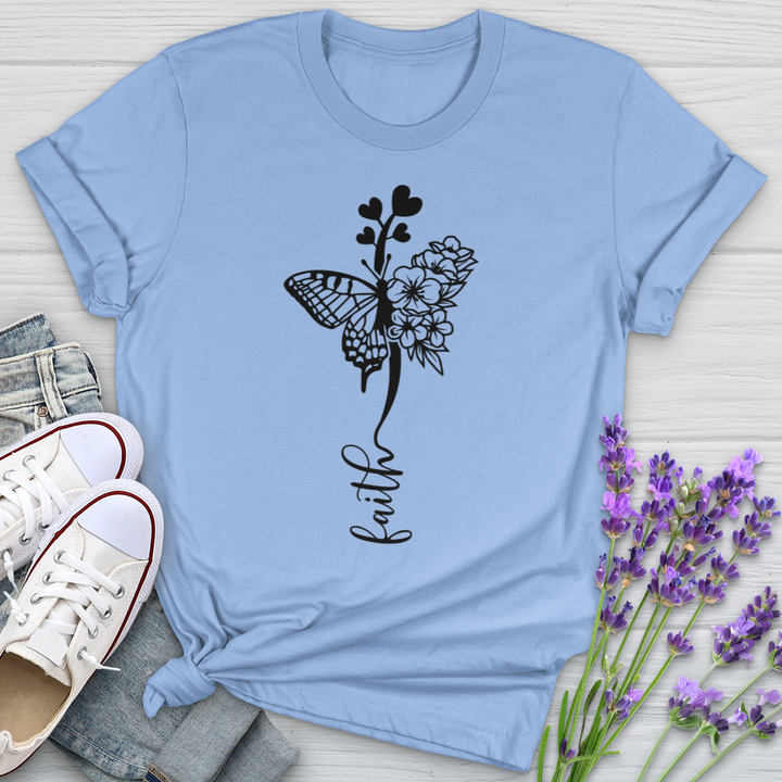 Faith Butterfly Hearts Softstyle Tee