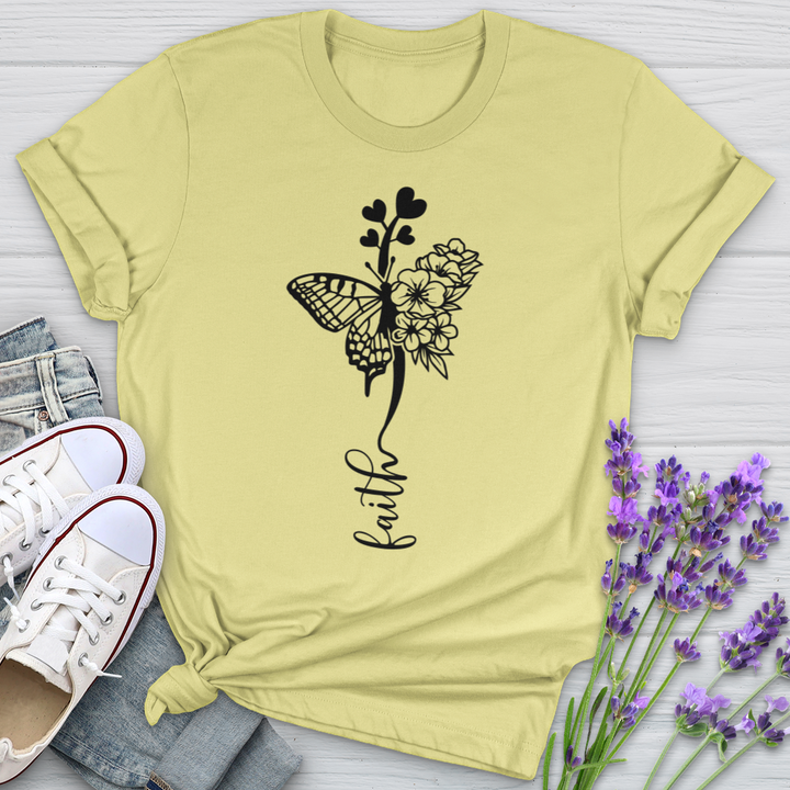 Faith Butterfly Hearts Softstyle Tee