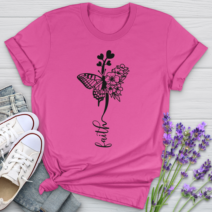 Faith Butterfly Hearts Softstyle Tee