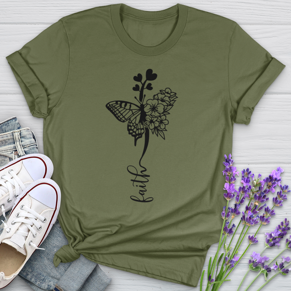 Faith Butterfly Hearts Softstyle Tee