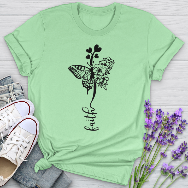 Faith Butterfly Hearts Softstyle Tee