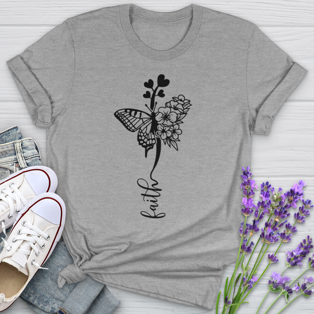 Faith Butterfly Hearts Softstyle Tee