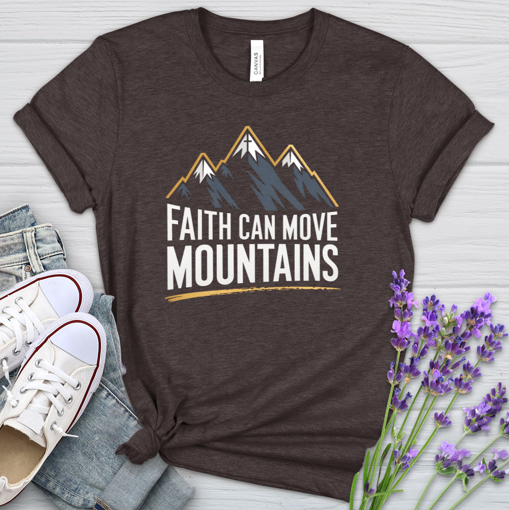 Faith Can Move Mountains Peaks Heathered Tee