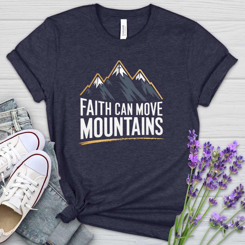 Faith Can Move Mountains Peaks Heathered Tee