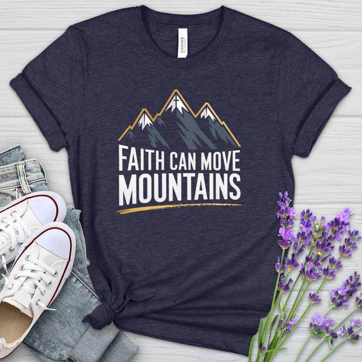 Faith Can Move Mountains Peaks Heathered Tee