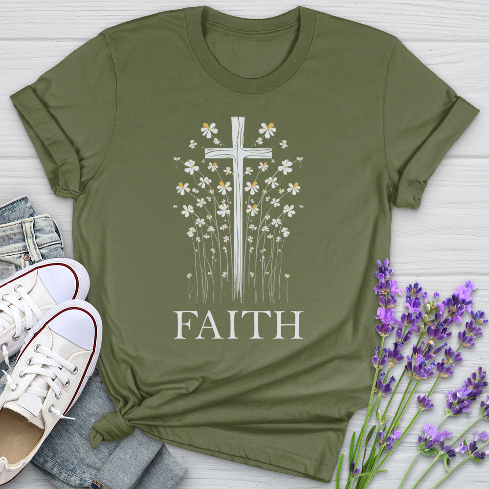 Faith Daisy Cross Softstyle Tee