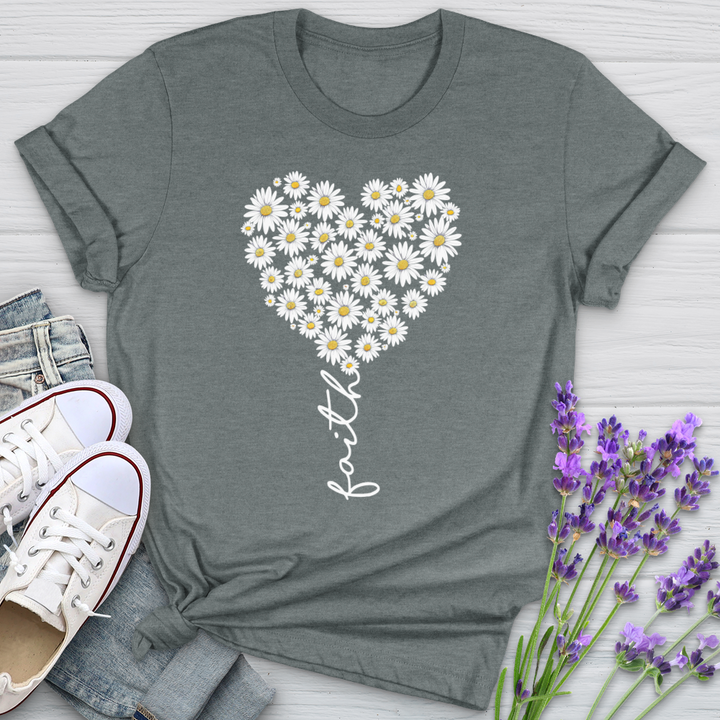 Faith Daisy Heart Softstyle Tee