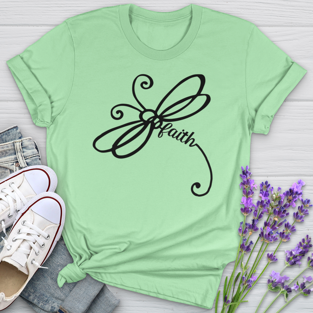 Faith Dragonfly Word Art Softstyle Tee