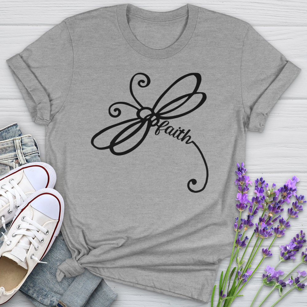 Faith Dragonfly Word Art Softstyle Tee