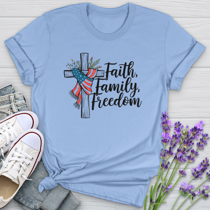 Faith Family Freedom Scarf Softstyle Tee