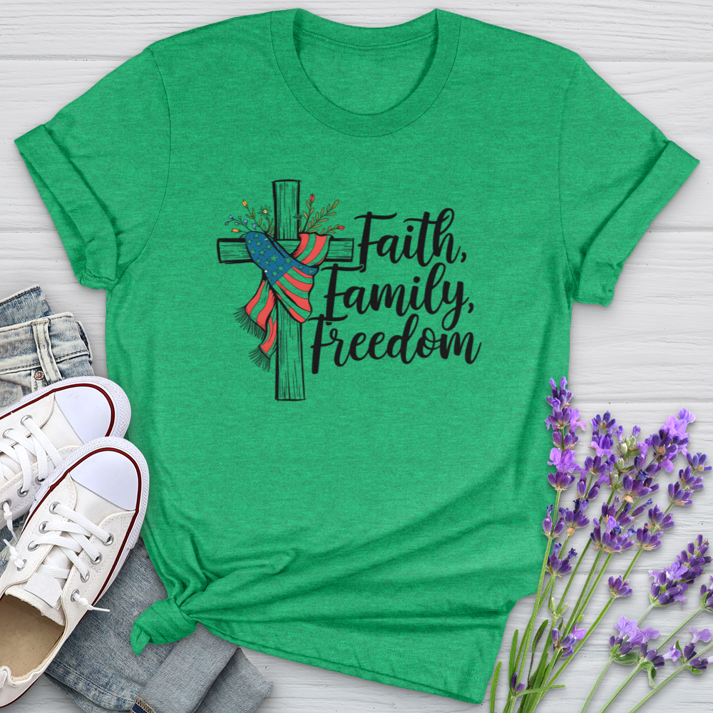 Faith Family Freedom Scarf Softstyle Tee