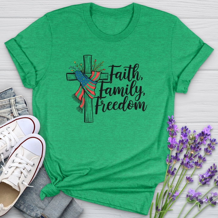 Faith Family Freedom Scarf Softstyle Tee