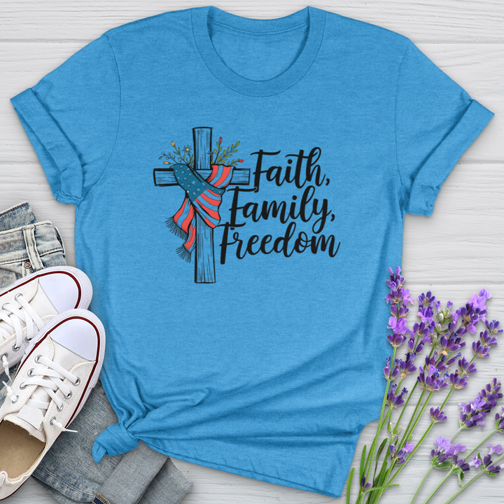 Faith Family Freedom Scarf Softstyle Tee