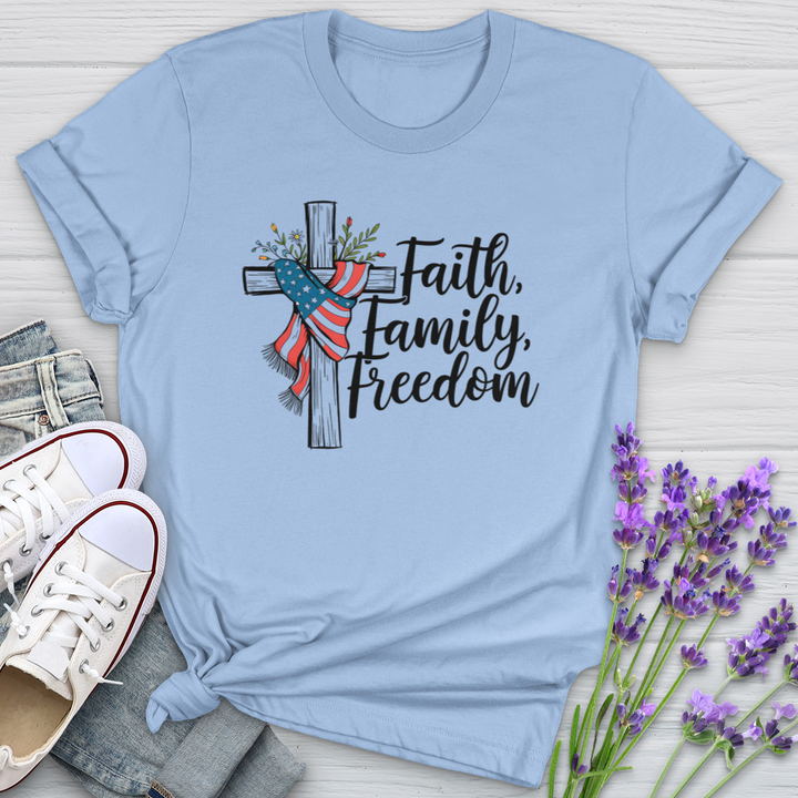 Faith Family Freedom Scarf Softstyle Tee