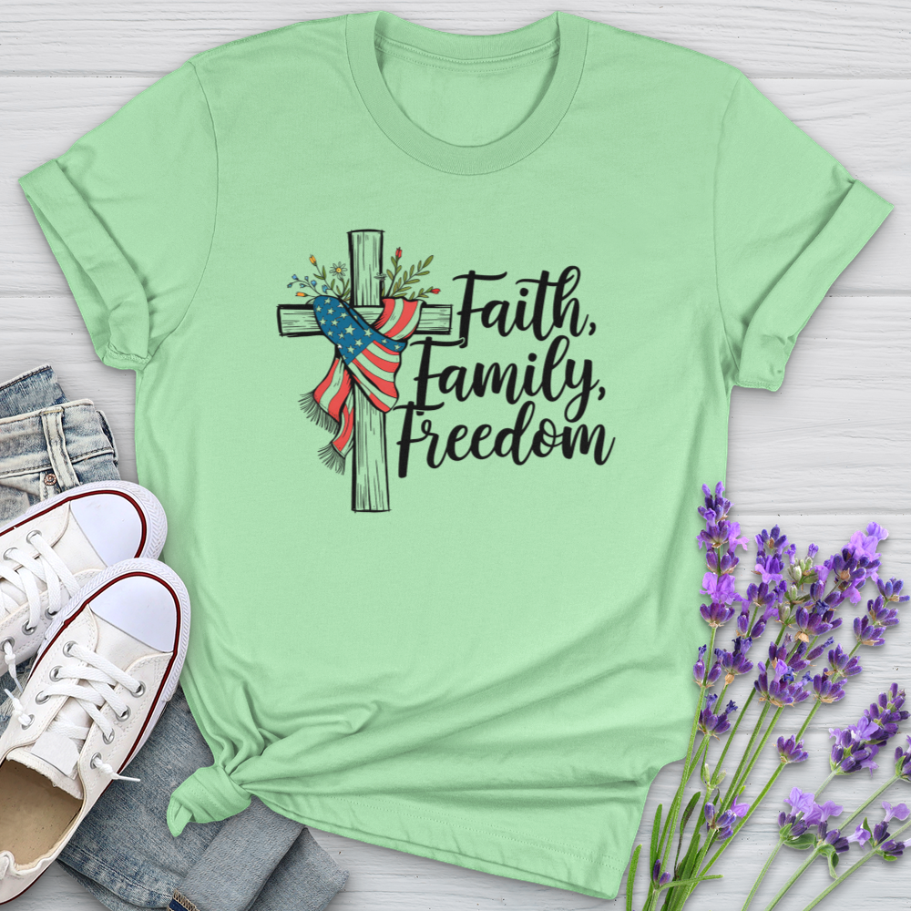 Faith Family Freedom Scarf Softstyle Tee