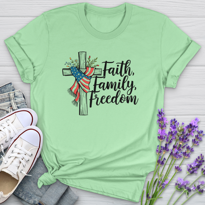 Faith Family Freedom Scarf Softstyle Tee