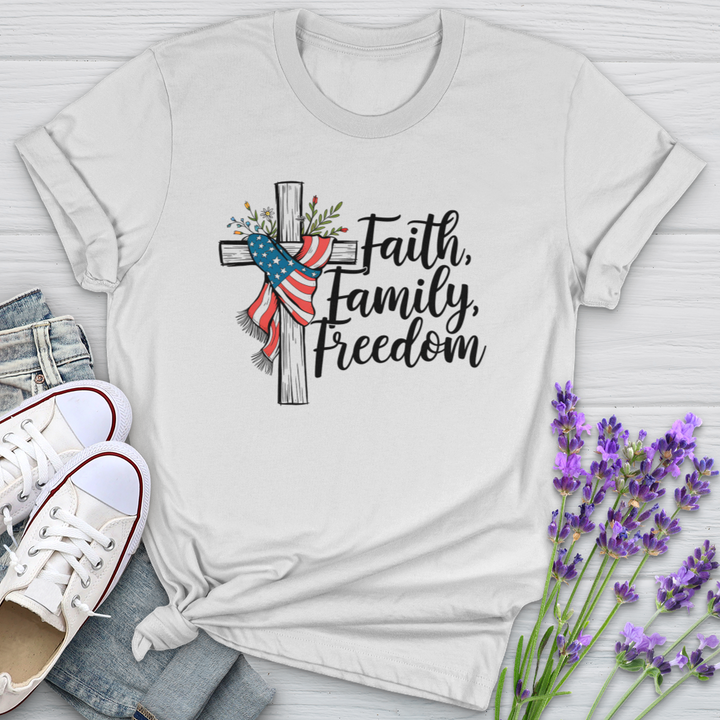 Faith Family Freedom Scarf Softstyle Tee