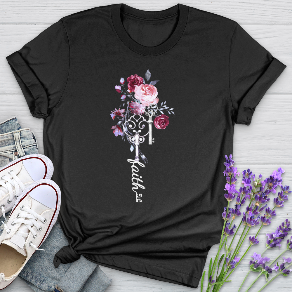 Faith Floral Key Softstyle Tee