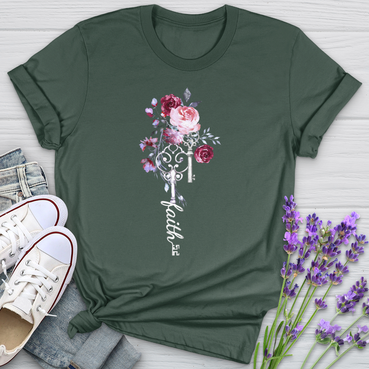 Faith Floral Key Softstyle Tee