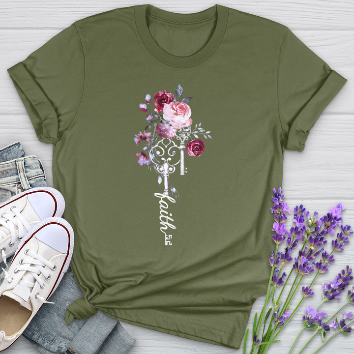 Faith Floral Key Softstyle Tee