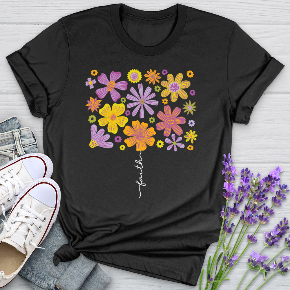 Faith Flower Set Softstyle Tee